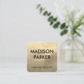 フェイク金ゴールド革 スクエア名刺 (スタンド正面)