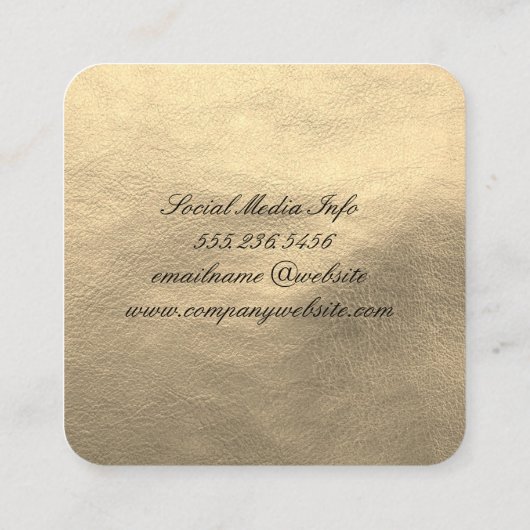 フェイク金ゴールド革 スクエア名刺 (裏面)