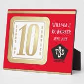 フェイク金ゴールド10年勤続表彰 フォトプラーク (側面)