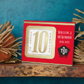 フェイク金ゴールド10年勤続表彰 フォトプラーク (側面)