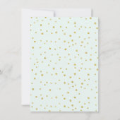 フェイク金ゴールド&ミントブランチ&バブリーブライダルシャワー 招待状 (裏面)