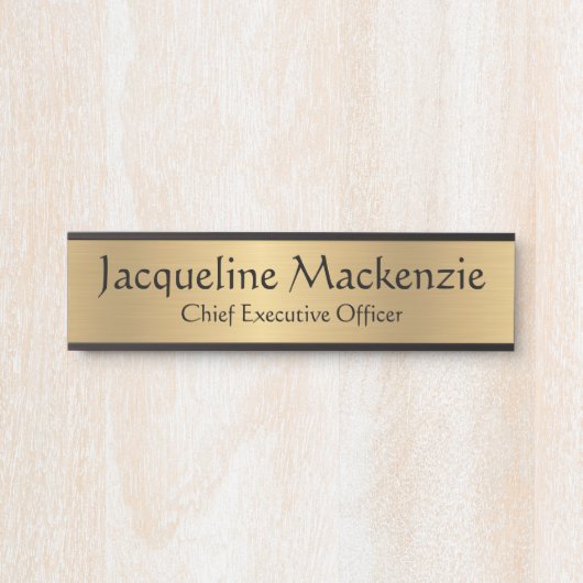 フェイク金ゴールドOfficeドアの署名シンボルや象徴名プレート サインプレート (正面)