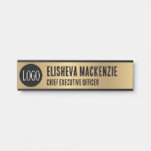 フェイク金ゴールドOfficeドアの署名シンボルや象徴名プレート サインプレート (正面)