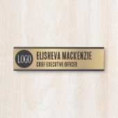 フェイク金ゴールドOfficeドアの署名シンボルや象徴名プレート サインプレート (正面)