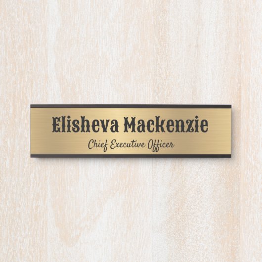フェイク金ゴールドOfficeドアの署名シンボルや象徴名プレート サインプレート (正面)
