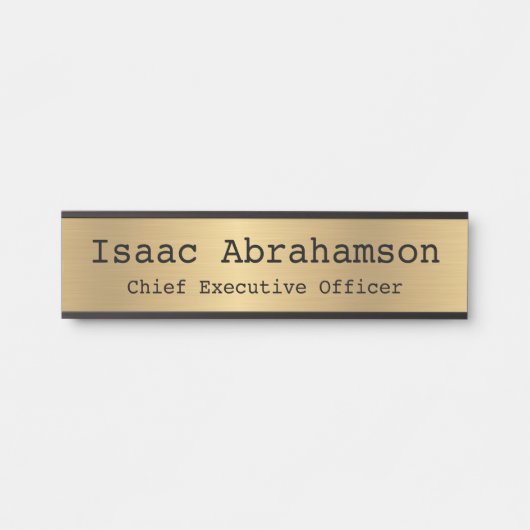 フェイク金ゴールドOfficeドアの署名シンボルや象徴名プレート サインプレート (正面)