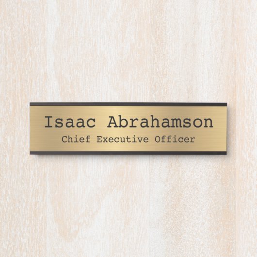 フェイク金ゴールドOfficeドアの署名シンボルや象徴名プレート サインプレート (正面)