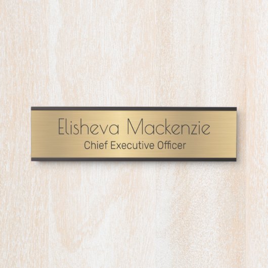 フェイク金ゴールドOfficeドアの署名シンボルや象徴名プレート サインプレート (正面)