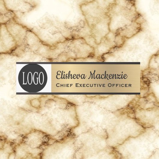 フェイク金ゴールドOffice Door Signシンボルや象徴ここにロゴを サインプレート