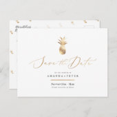 フェイク金ゴールドPineAppleの保存日 ポストカード (正面/裏面)