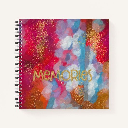 フェイク金ゴールドTouch抽象芸術メモリ ノートブック (正面)