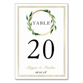フェイク金リースの結婚テーブル番号カード テーブルナンバー