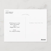 フェイク金箔と雪片ホリデーフォト ポストカード (裏面)