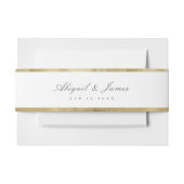 フェイク金金ゴールド縁どシンプル結婚式招待状 招待状ベリーバンド (正面例)