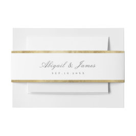 フェイク金金ゴールド縁どシンプル結婚式招待状 招待状ベリーバンド