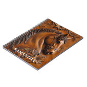 フェイク革のパーソナライズされた馬 ノートブック (左側)