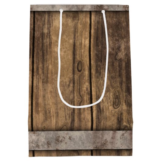 フェイク風化木板 ミディアムペーパーバッグ (裏面)