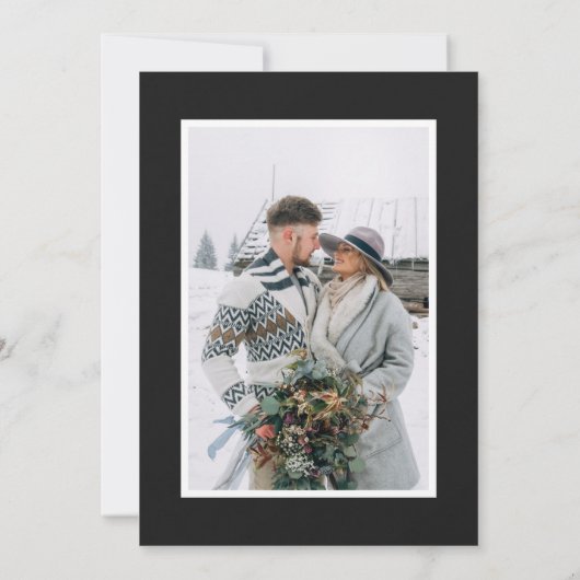 フェイク黒Kraftの素朴2結婚枚の写真 サンキューカード (裏面)