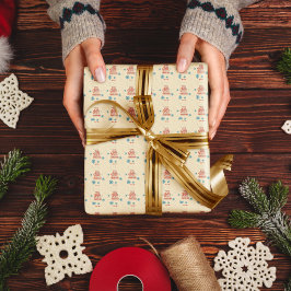 フェイク3Dスノーフレークタイポグラフィークリスマス ラッピングペーパー
