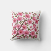 フェイク3D刺繍桜の枝イラスト クッション (正面)