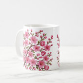 フェイク3D刺繍桜の枝イラスト コーヒーマグカップ (正面左)