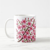 フェイク3D刺繍桜の枝イラスト コーヒーマグカップ (左)