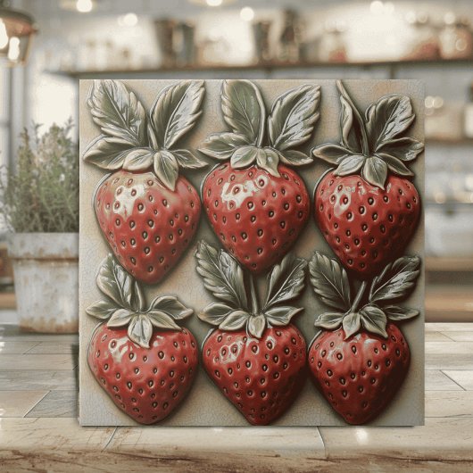 フェイク3D釉薬イタリアンストロベリー タイル