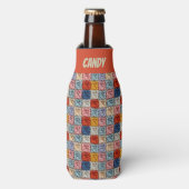 フェイク かぎ針編み カラフル ステッチ ボトル クーラー (ボトル正面)