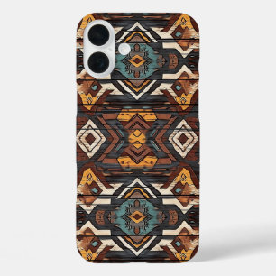 フェイク・アステカ木目模様 iPhone 16 Plus カーケース Plusケース
