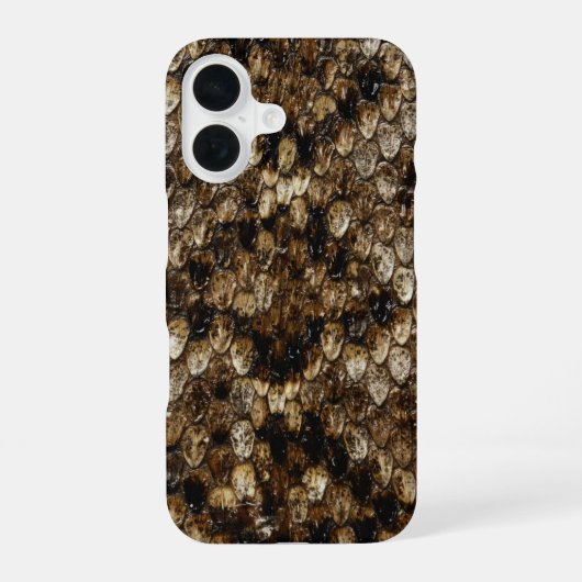 フェイク ガラガラヘビ スネークスキン iPhone 16ケース (裏面)