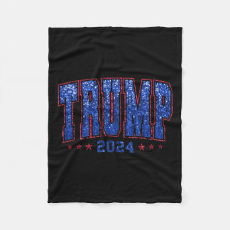 フェイク スパンコール トランプ 2024 大統領 アメリカを真実に フリースブランケット
