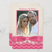 フェイク バルーン, ランタン フォト ウェディング 招待状, シェブロン 3 招待状 (正面/裏面)