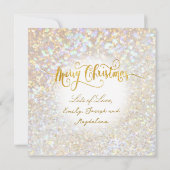 フェイク《写真》ぼけ味グリッター効果ベビー写真 シーズンカード (裏面)