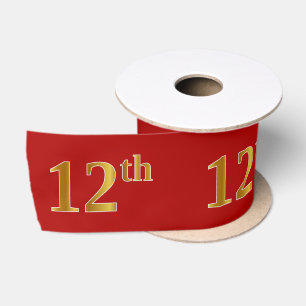 フェイク/模造金ゴールドルック「12番目」のイベント番号（赤） サテンリボン