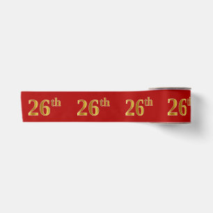 フェイク/模造金ゴールドルック「26番目」のイベント番号（赤） サテンリボン
