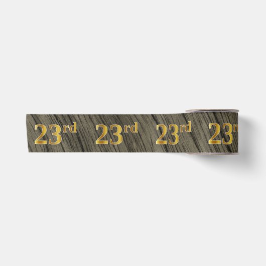 フェイク/模造金ゴールド「第23回」イベント番号素朴(I) サテンリボン (正面)
