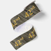 フェイク/模造金ゴールド「第42回」イベント番号(素朴) サテンリボン (裏面)