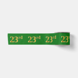 フェイク/模造金ゴールド「23番目」のイベント番号（緑） サテンリボン