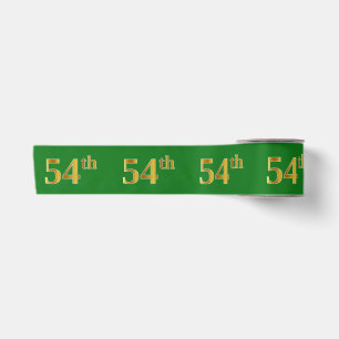 フェイク/模造金ゴールド「54番目」のイベント番号（緑） サテンリボン