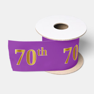 フェイク/模造金ゴールド「70番目」のイベント番号（紫） サテンリボン