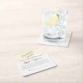 フェイク,金ゴールド紙吹雪,アドバイスとウェルウィッシュ スクエアペーパーコースター (インサイチュ)