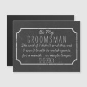 フェイクChalkboard Magnetic Be My Groomsman Proposal (正面/裏面)