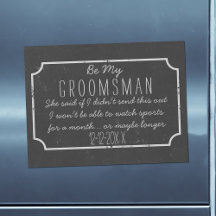 フェイクChalkboard Magnetic Be My Groomsman Proposal