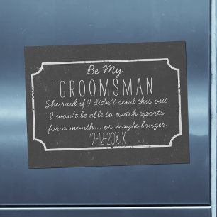 フェイクChalkboard Magnetic Be My Groomsman Proposal
