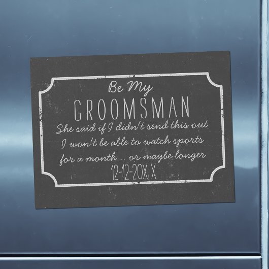 フェイクChalkboard Magnetic Be My Groomsman Proposal