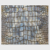 フェイクCrocodileテクスチャ大理石と金ゴールド ラッピングペーパー (フラット)