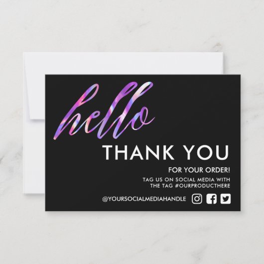 フェイクHolographic Hello Thank you Media Insert (正面)