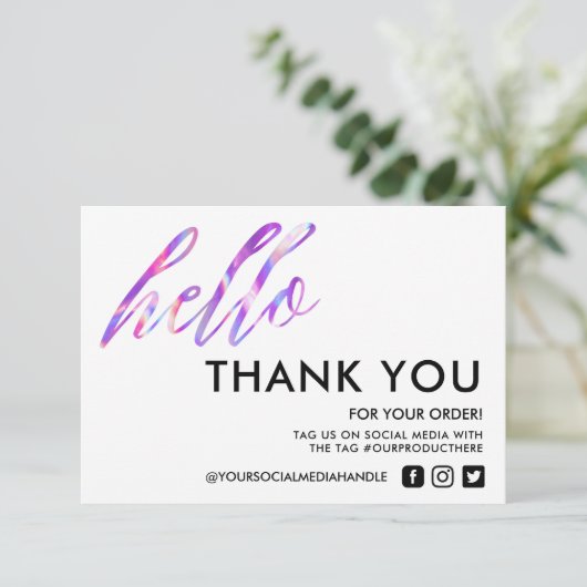 フェイクHolographic Hello Thank you Media Insert (スタンド正面)