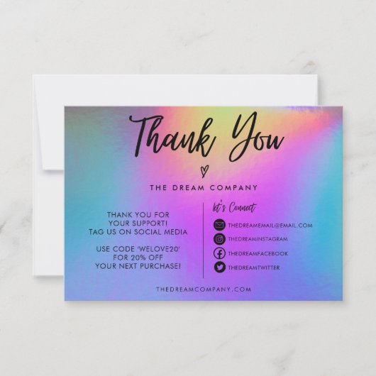 フェイクHolographic Thank you Social Media Insert (正面)