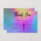 フェイクHolographic Thank you Social Media Insert (正面/裏面)